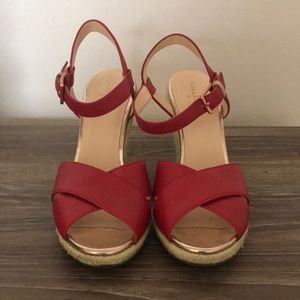 Cole Haan Red leather wedge
